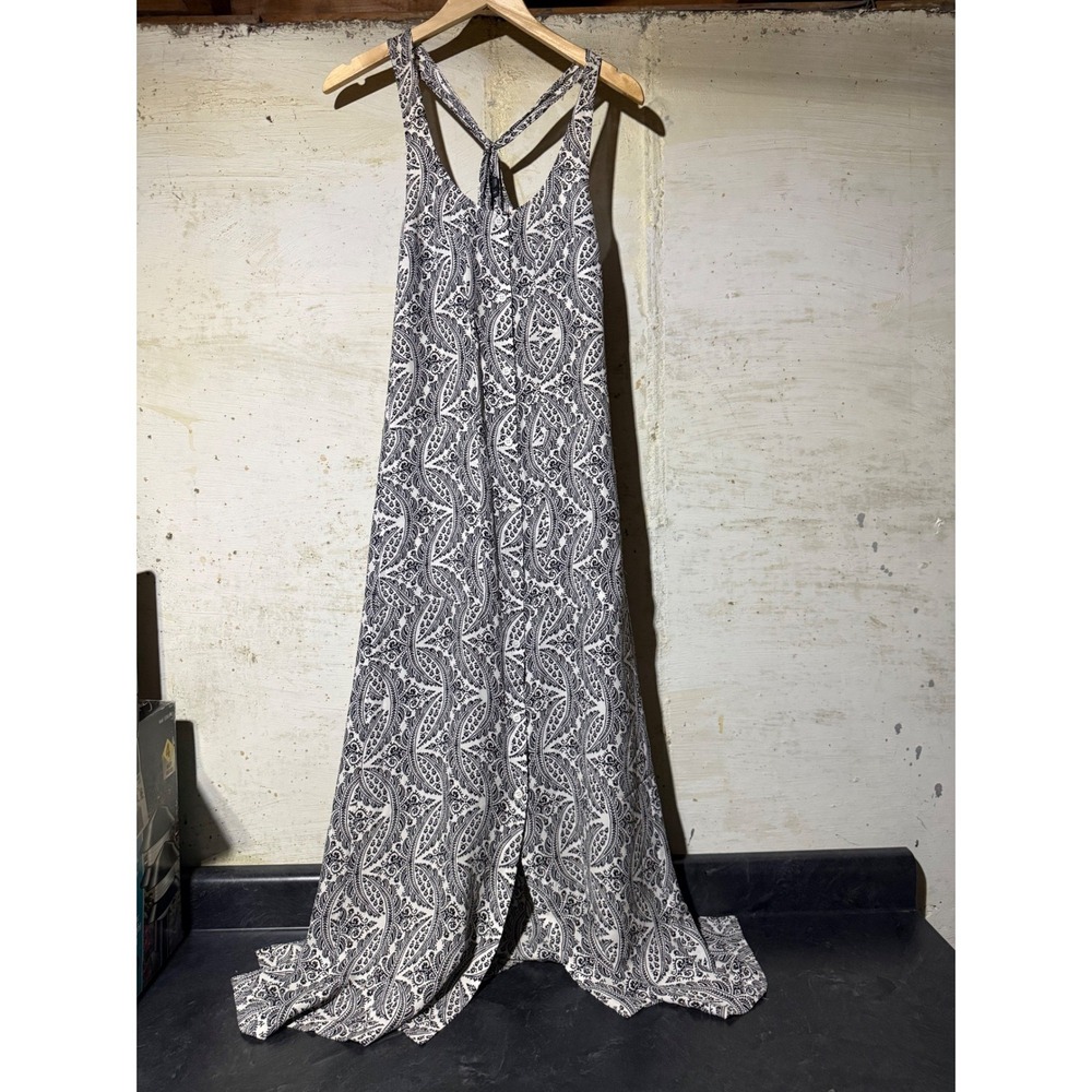 Theory Womens Paisley 100% Silk Shell Maxi Dress Racerback Pockets Sleeveless SP